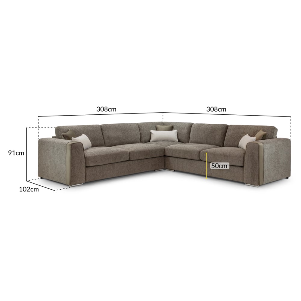 Newnan Fabric Corner Sofa In Mocha
