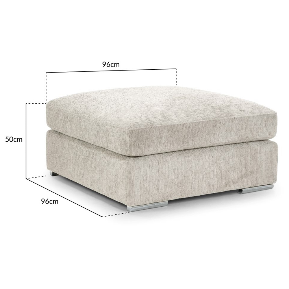Newnan Fabric Foot Stool In Beige