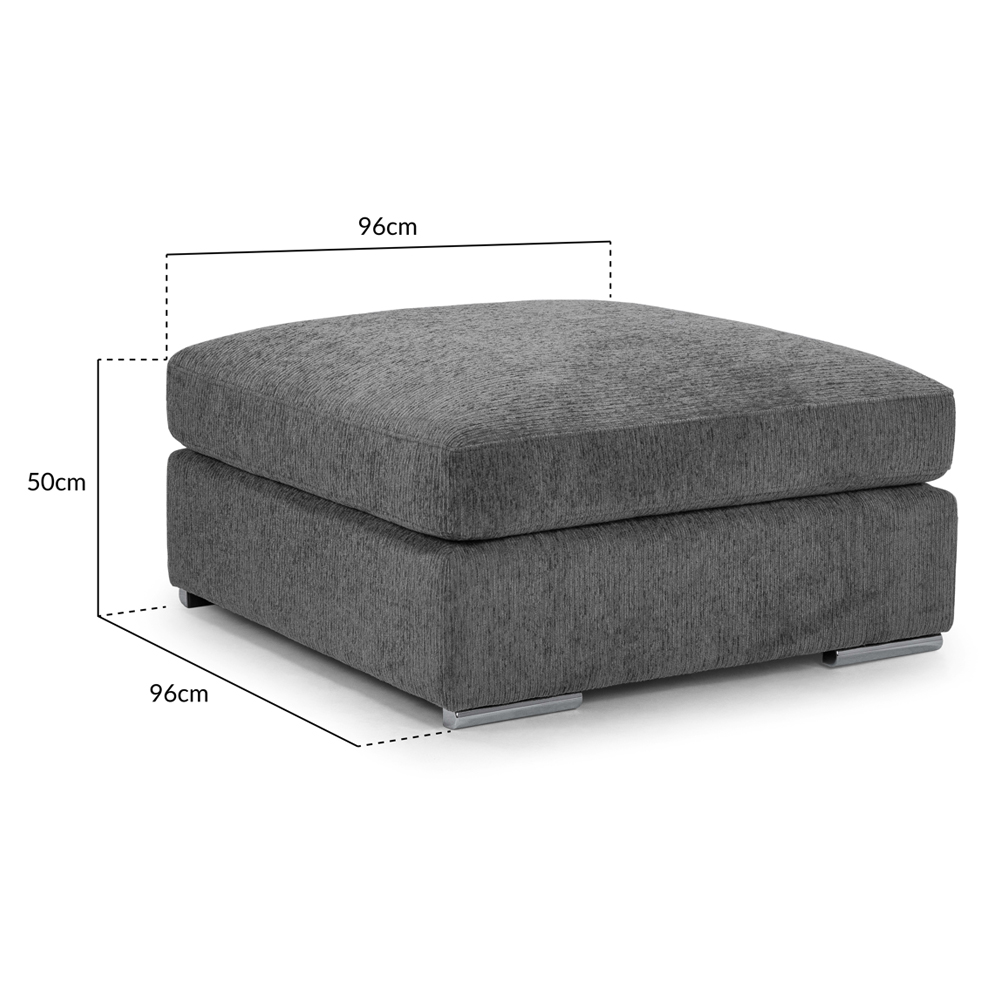 Newnan Fabric Foot Stool In Grey