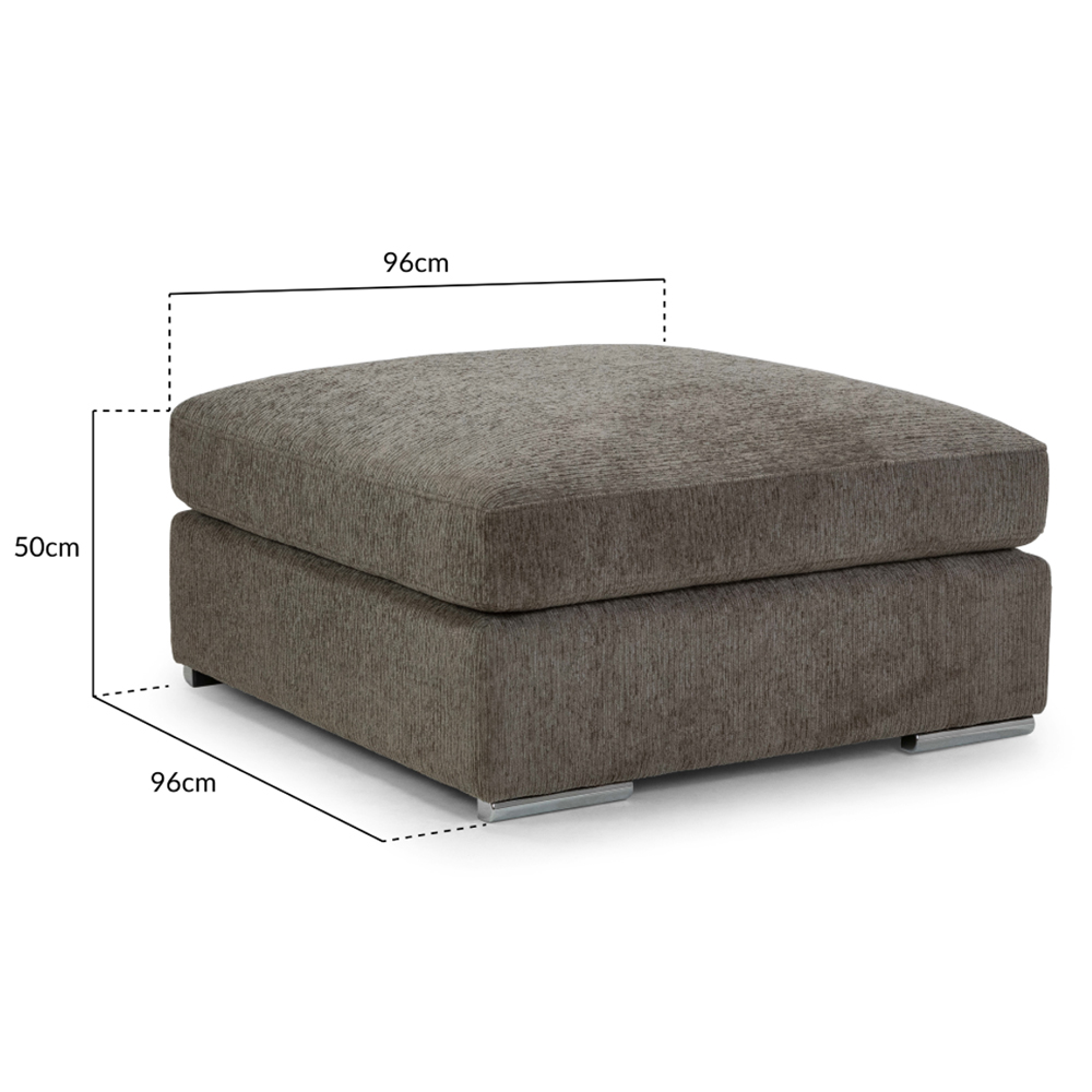 Newnan Fabric Foot Stool In Mocha