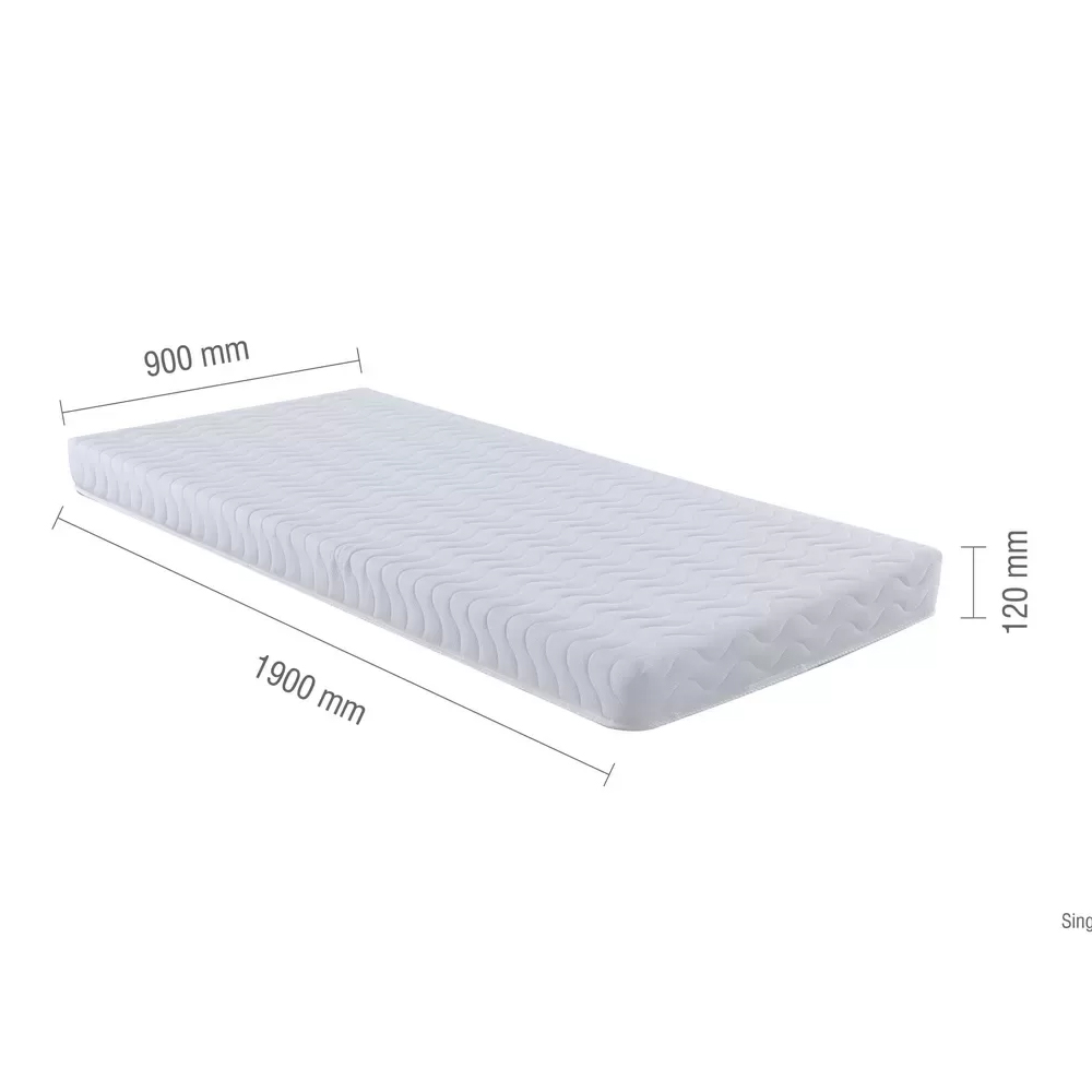 Newnan Fabric Single Foam Mattress In White