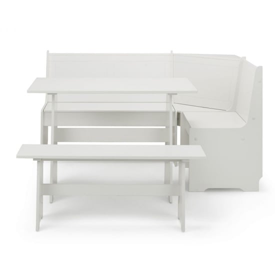 Nadira Corner White Wooden Dining Table With Storage Bench_4