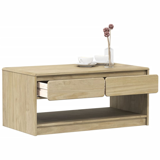 Newport Wooden Coffee Table With 2 Drawers In Oak