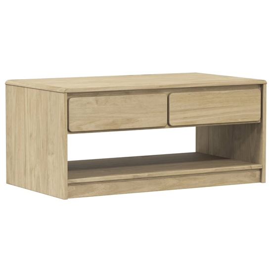 Newport Wooden Coffee Table With 2 Drawers In Oak