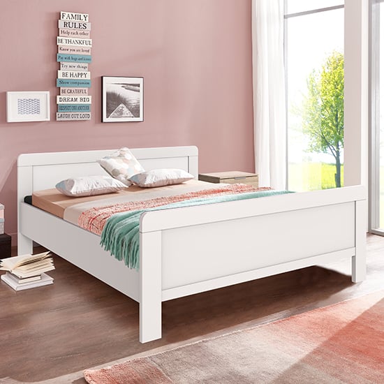Read more about Newport wooden king size bed in white