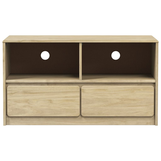 Newport Wooden TV Stand With 2 Drawers In Oak