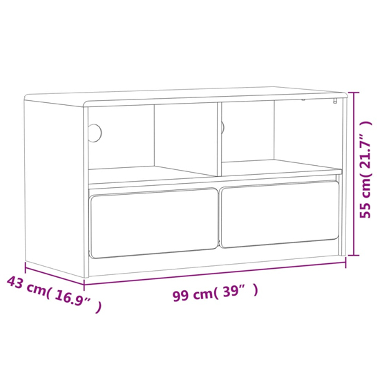Newport Wooden TV Stand With 2 Drawers In Oak