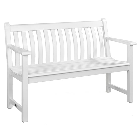 Newry Outdoor Broadfield 4ft Wooden Seating Bench In White_2