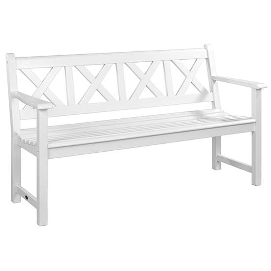 Newry Outdoor Drachmann 5ft Wooden Seating Bench In White_2