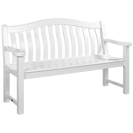 Newry Outdoor Turnberry 5ft Wooden Seating Bench In White_2