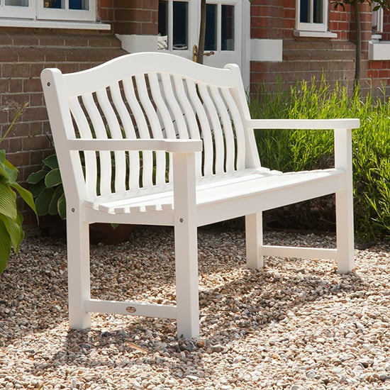 Photo of Newry outdoor turnberry 5ft wooden seating bench in white