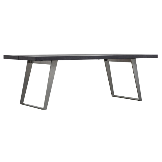 Newtown Large Wooden Dining Table With Metal Legs In Black Furniture