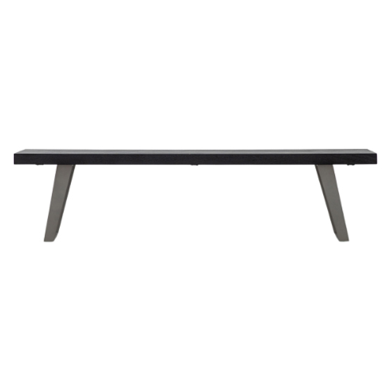 Newtown Small Wooden Dining Bench With Metal Legs In Black Furniture