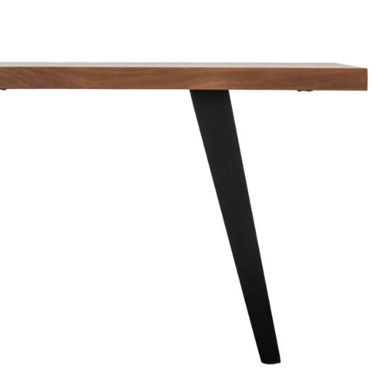 Newtown Small Wooden Dining Table With Metal Legs In Natural