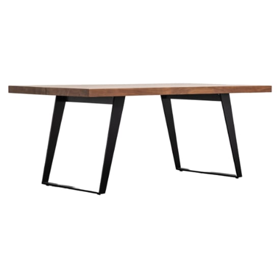 Read more about Newtown small wooden dining table with metal legs in natural