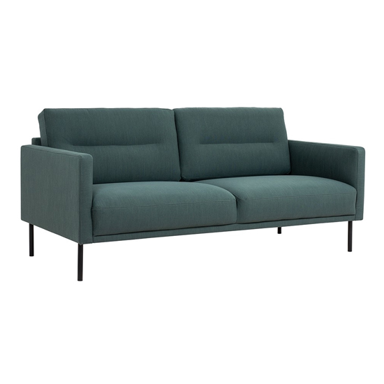 Photo of Nexa fabric 2 seater sofa in dark green with black legs