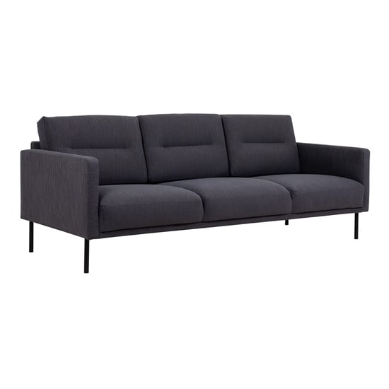Nexa Fabric 3 Seater Sofa In Anthracite With Black Legs