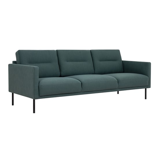 Read more about Nexa fabric 3 seater sofa in dark green with black legs