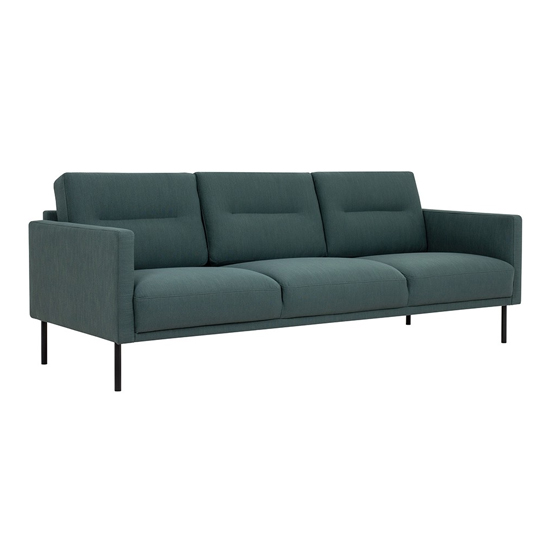 Read more about Nexa fabric 3 seater sofa with black legs in dark green