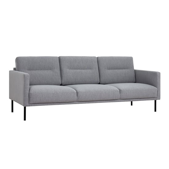 Product photograph of Nexa Fabric 3 Seater Sofa In Soul Grey With Black Legs from Furniture in Fashion