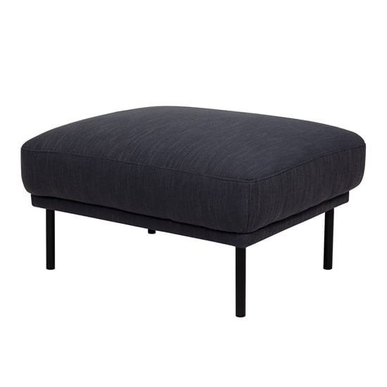 Nexa Fabric Footstool In Anthracite With Black Legs