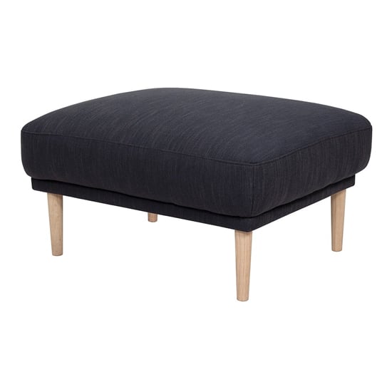 Product photograph of Nexa Fabric Footstool In Anthracite With Oak Legs from Furniture in Fashion