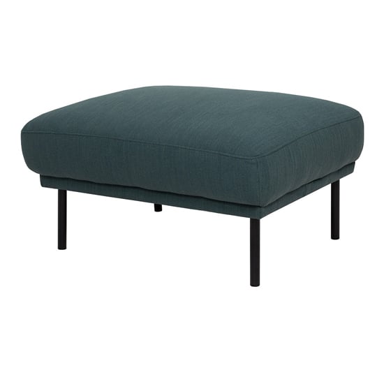 Read more about Nexa fabric footstool in dark green with black legs