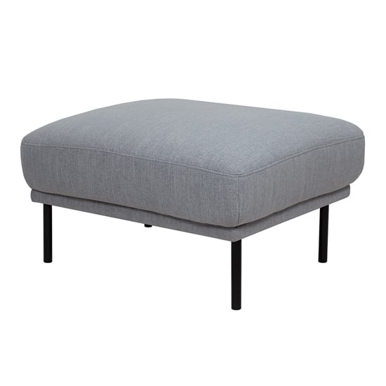 Product photograph of Nexa Fabric Footstool In Soul Grey With Black Legs from Furniture in Fashion