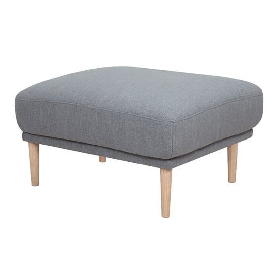 Product photograph of Nexa Fabric Footstool In Soul Grey With Oak Legs from Furniture in Fashion