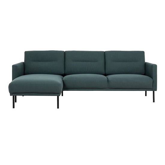 Nexa Fabric Left Handed Corner  Sofa In Dark Green And Black Leg_1