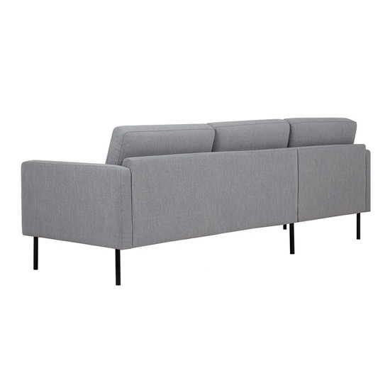 Nexa Fabric Left Hand Corner Sofa In Soul Grey With Black Legs