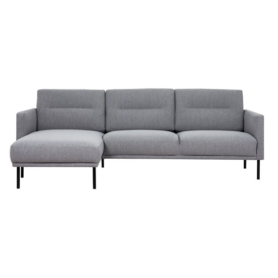 Nexa Fabric Left Handed Corner Sofa In Soul Grey With Black Legs_1