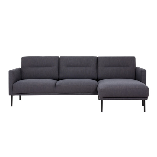 Photo of Nexa fabric right handed corner sofa in anthracite and black leg