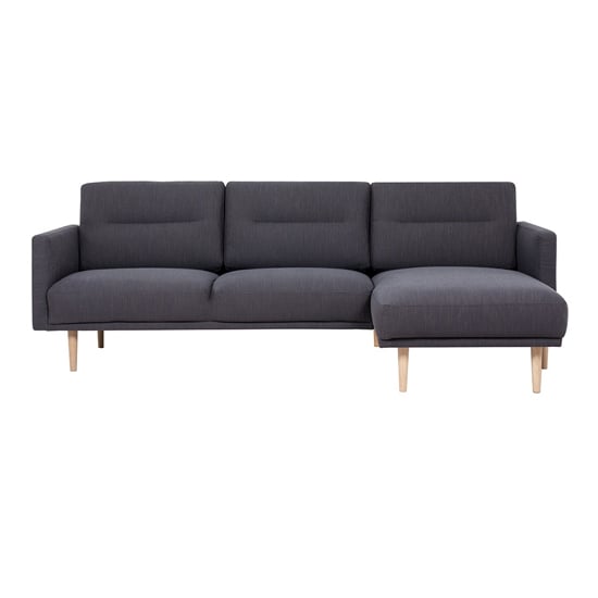 Nexa Fabric Right Handed Corner Sofa In Anthracite With Oak Legs