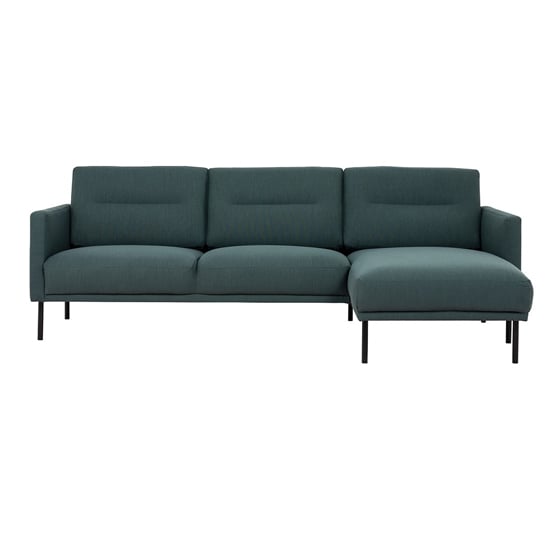 Nexa Fabric Right Handed Corner Sofa In Dark Green And Black Leg_1