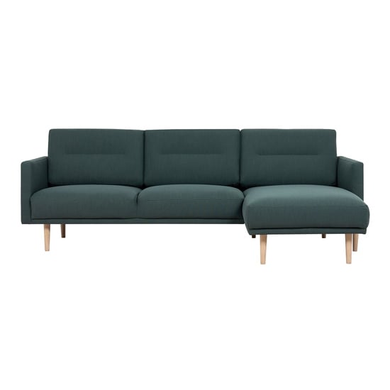 Nexa Fabric Right Handed Corner Sofa In Dark Green With Oak Legs_1