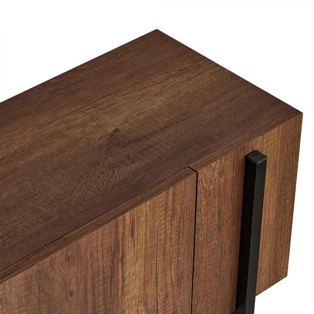Nexio Wooden TV Stand with Metal Legs in Barok Walnut and Black