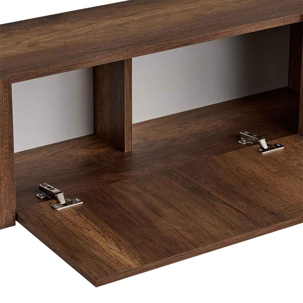 Nexio Wooden TV Stand with Metal Legs in Barok Walnut and Gold