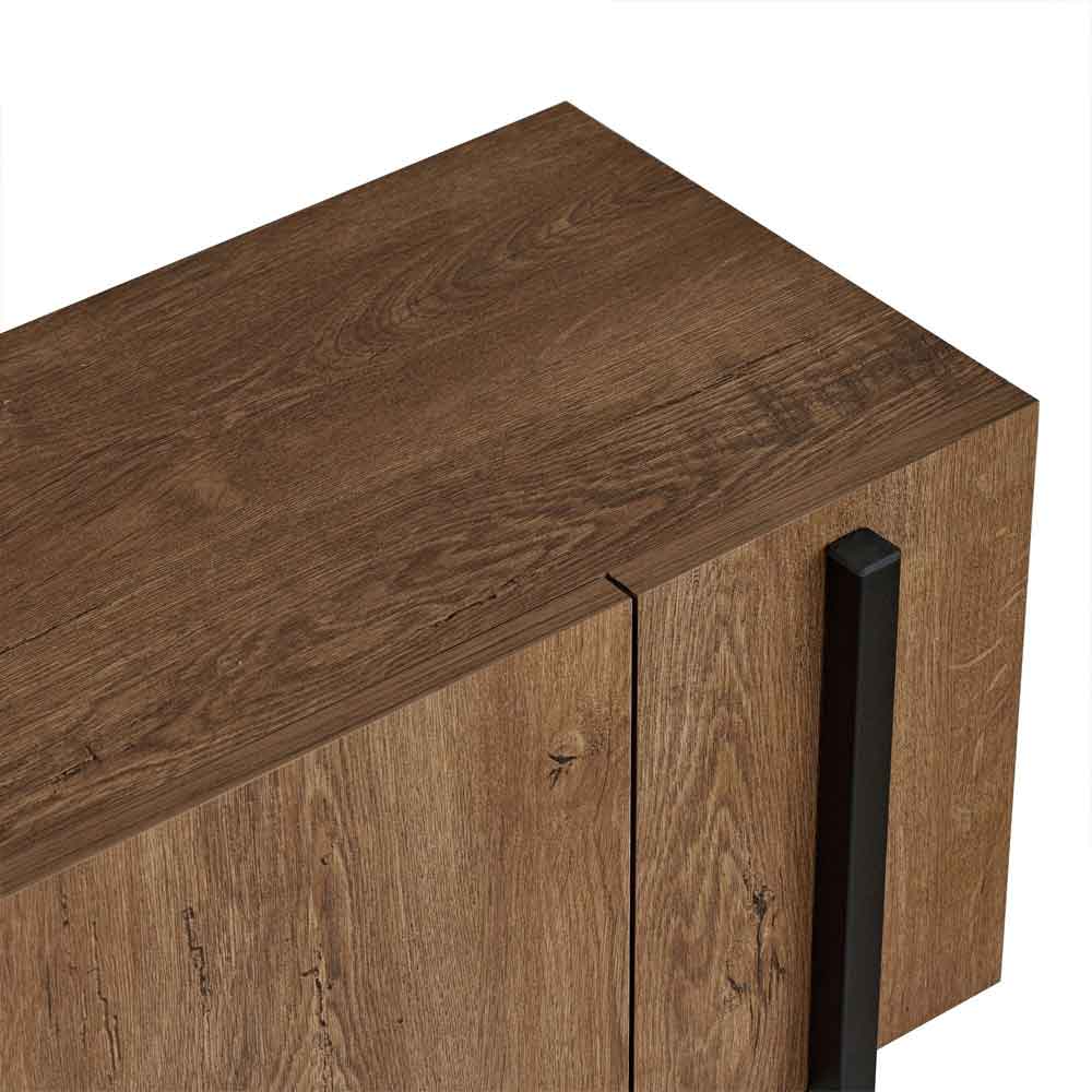 Nexio Wooden TV Stand with Metal Legs in Kafkas Oak and Black
