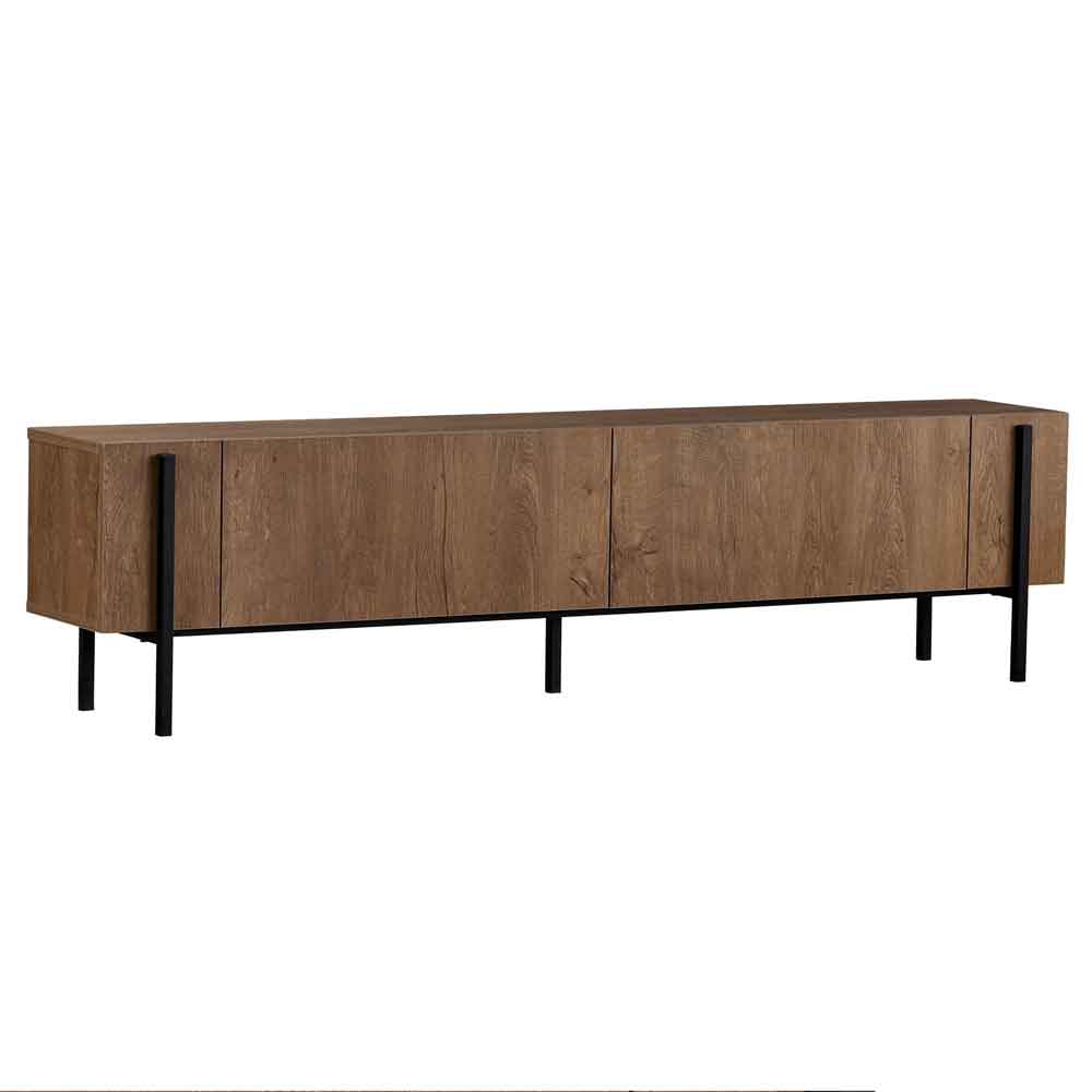 Nexio Wooden TV Stand with Metal Legs in Kafkas Oak and Black