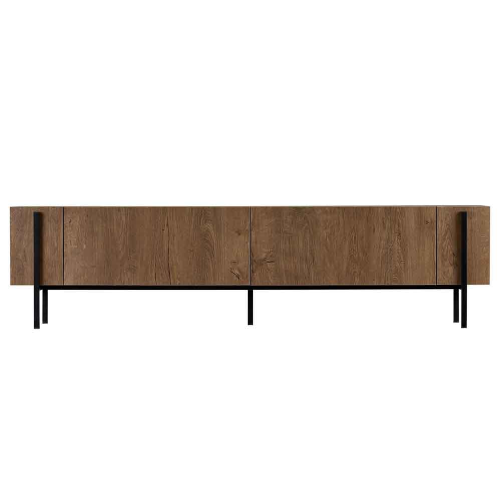 Nexio Wooden TV Stand with Metal Legs in Kafkas Oak and Black