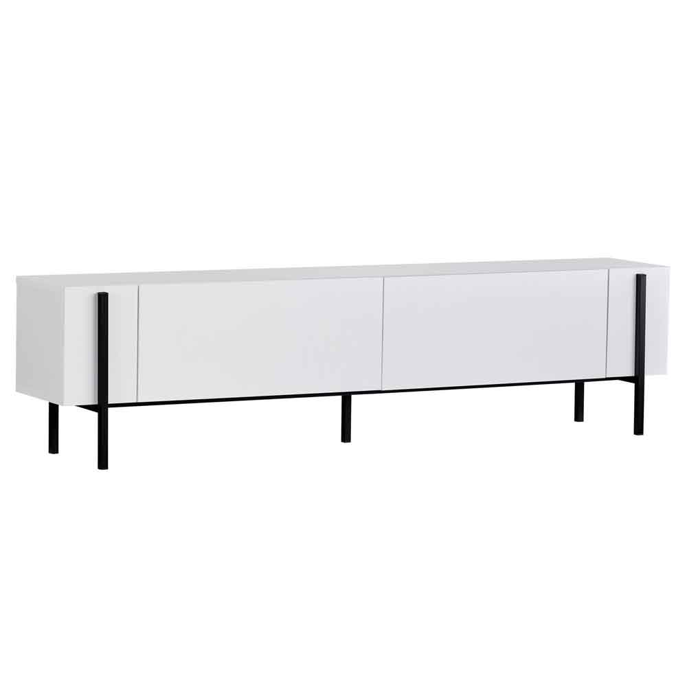 Nexio Wooden TV Stand with Metal Legs in White and Black