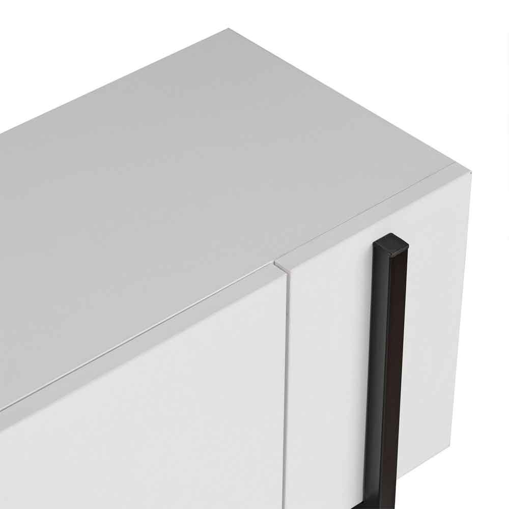 Nexio Wooden TV Stand with Metal Legs in White and Black