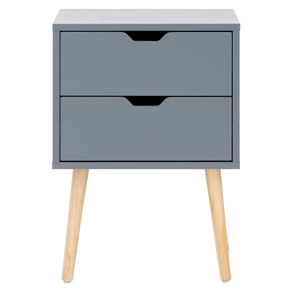Niceville Dark Grey Wooden Bedside Cabinets In Pair