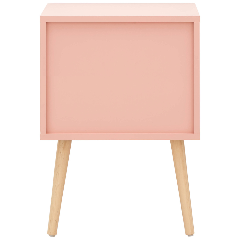 Niceville Wooden Bedside Cabinet With 2 Drawers In Coral Pink