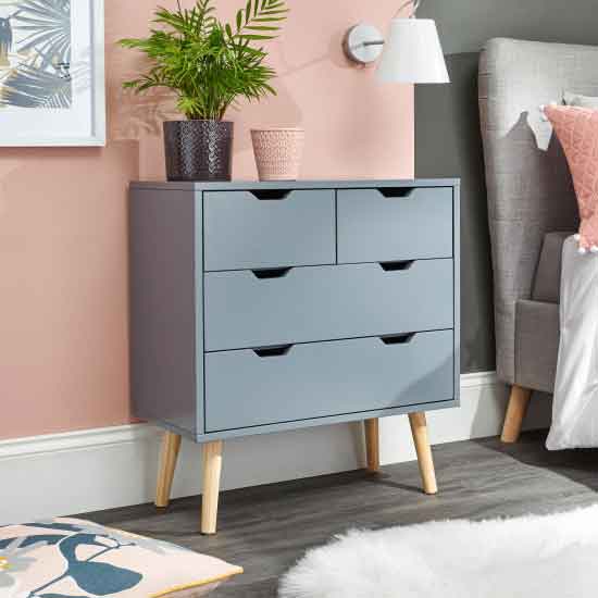 Read more about Norwich wooden chest of 4 drawers in dark grey