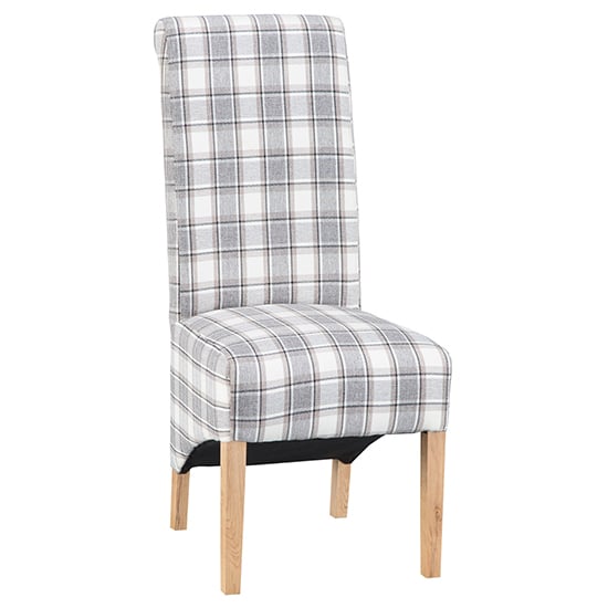 Photo of Nichols fabric scroll back dining chair in cappuccino