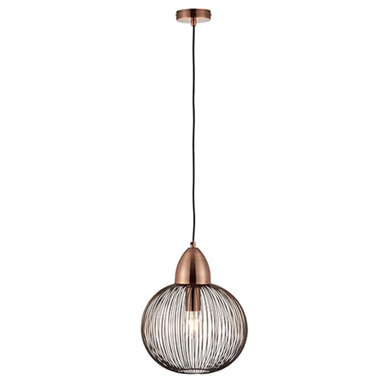 Product photograph of Nicola Steel Round Pendant Light In Antique Copper from Furniture in Fashion