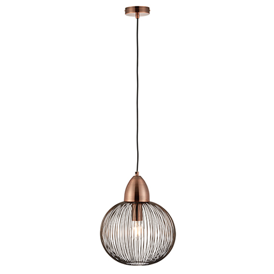 Photo of Nicola steel round pendant light in antique copper