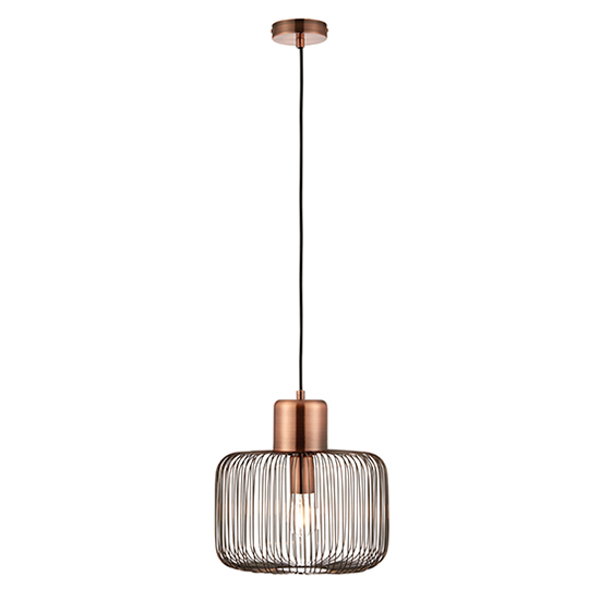Read more about Nicola steel square pendant light in antique copper